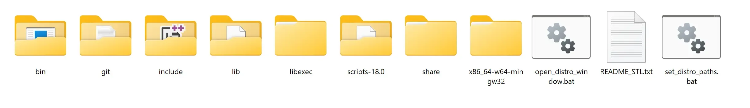 MinGW Extracted Files